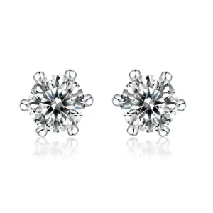 0.5ct/1.0ct Classic Round Brilliant Cut Moissanite Stud Earrings