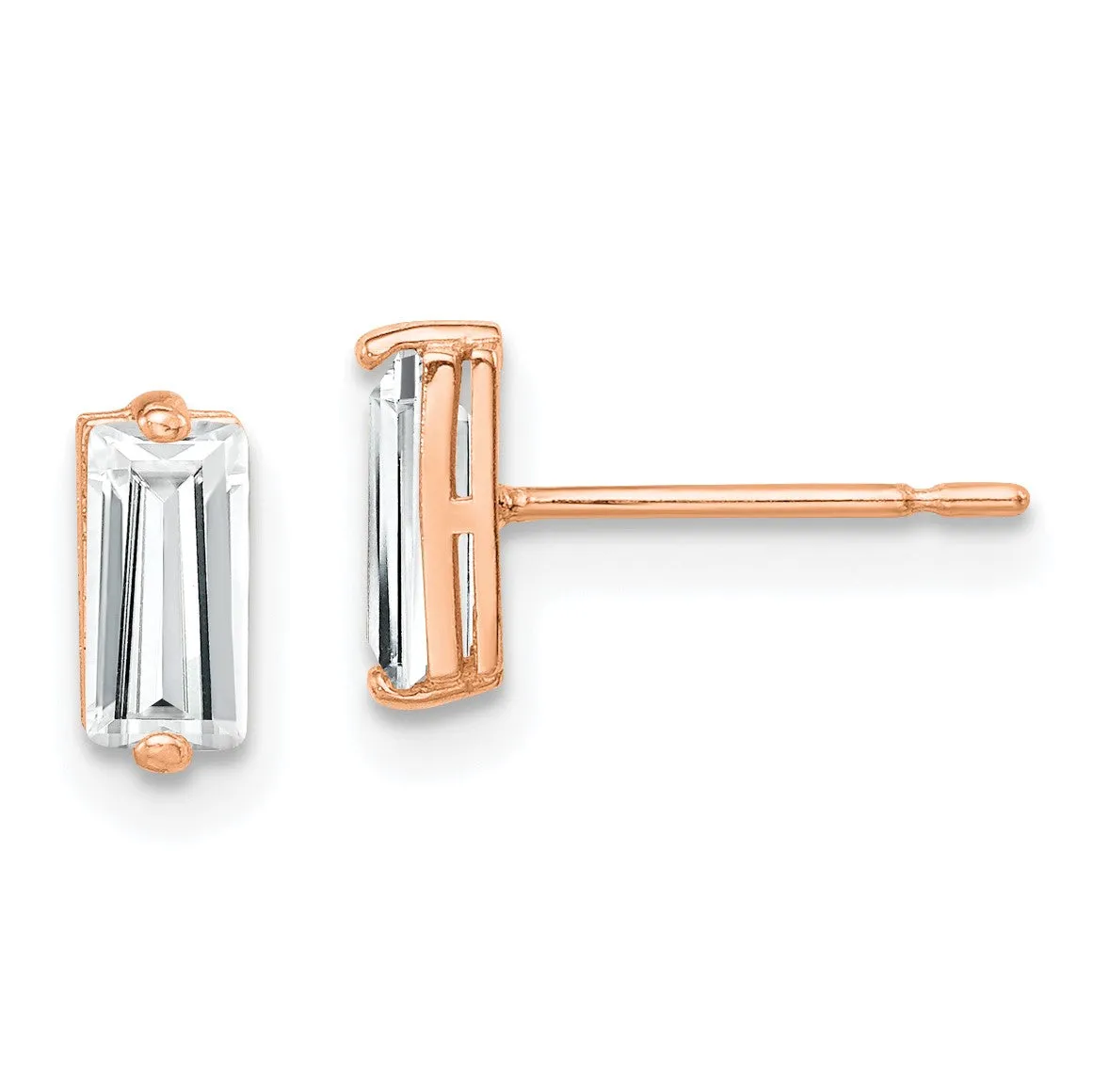 10KT Rose Gold Cubic Zirconia Stud Earrings