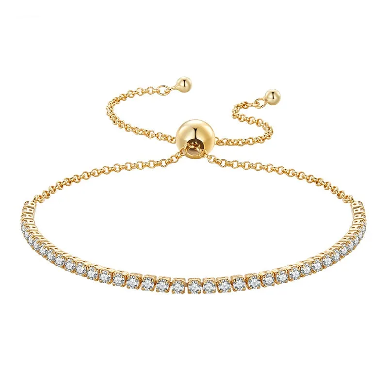 14K Gold Plated CZ Classic Tennis Bracelet (Gold | Sliver | Rose Gold)