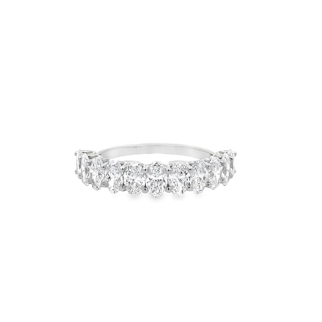 14K White Gold 2.20ctw Oval Lab Grown Diamond Wedding Band