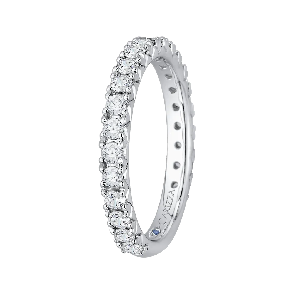 14K White Gold Diamond Wedding Band