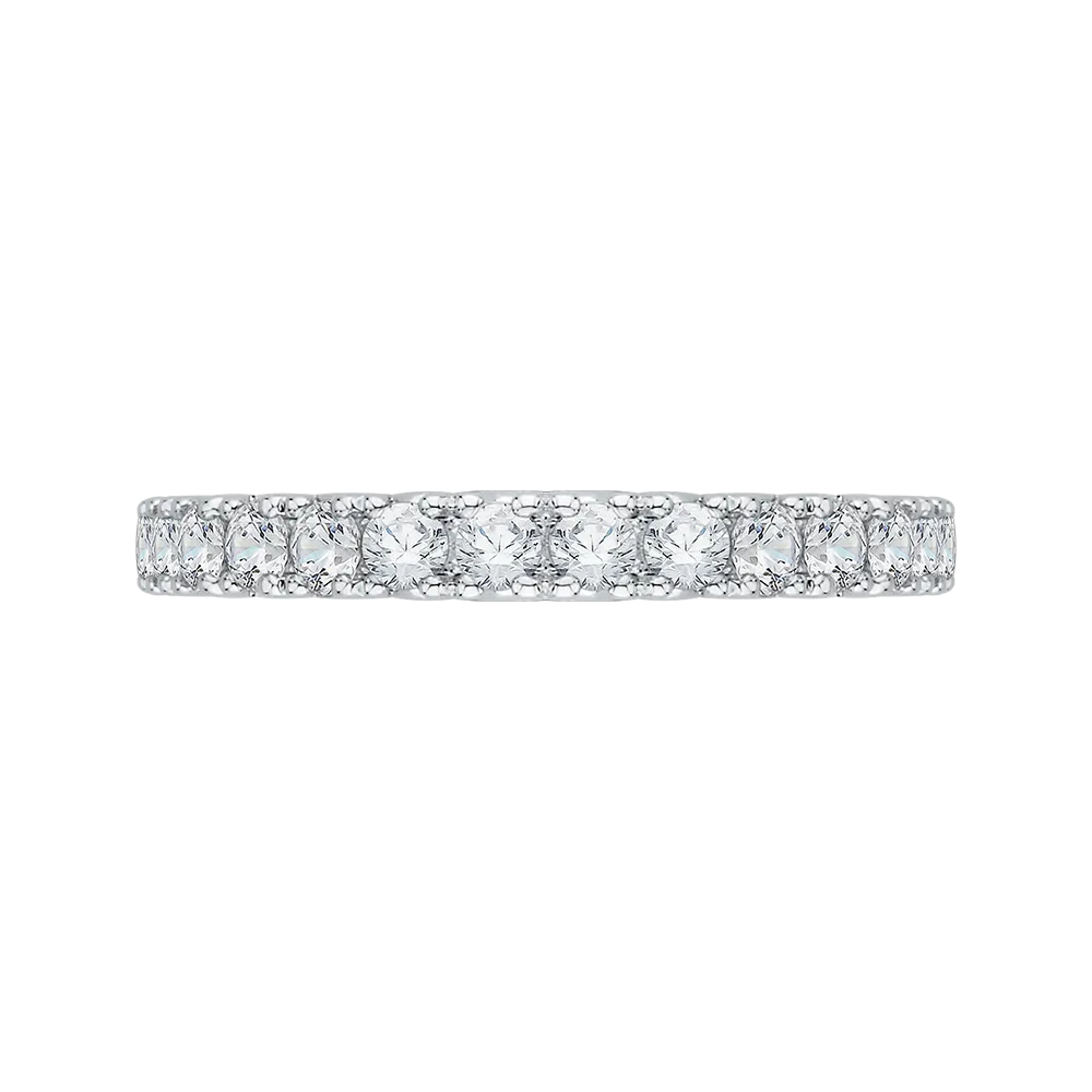 14K White Gold Diamond Wedding Band