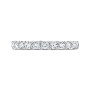 14K White Gold Half Eternity Round Diamond Wedding Band