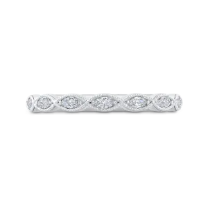 14K White Gold Marquise Diamond Wedding Band