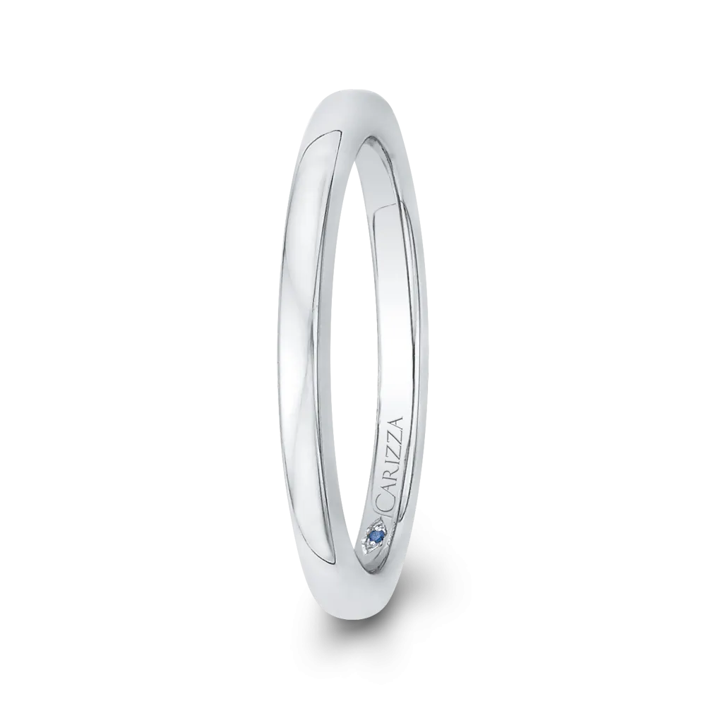 14K White Gold Plain Wedding Band