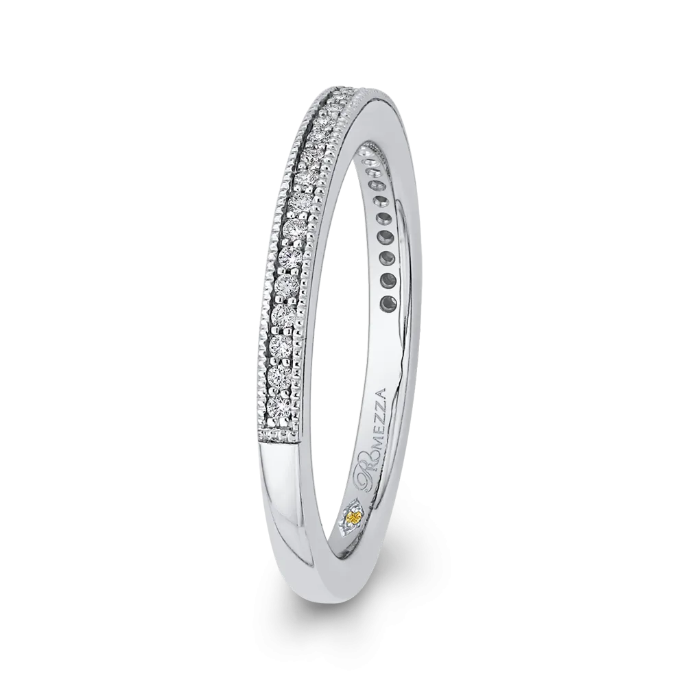 14K White Gold Round Diamond Half Eternity Wedding Band