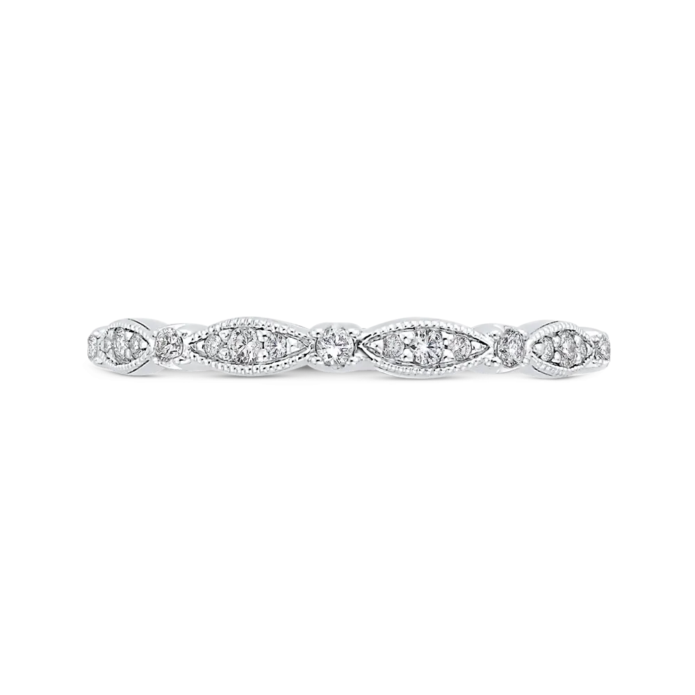 14K White Gold Round Diamond Wedding Band