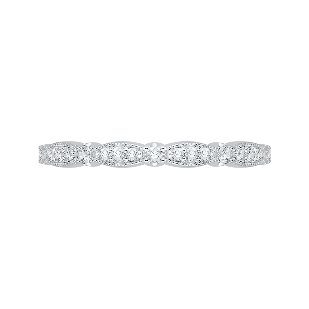 14K White Gold Round Diamond Wedding Band