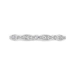 14K White Gold Round Diamond Wedding Band