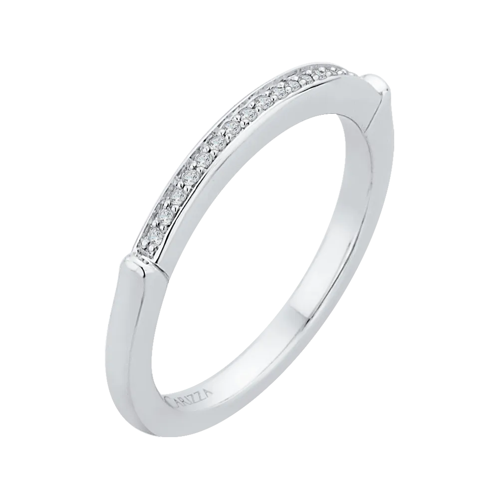 14K White Gold Round Diamond Wedding Band