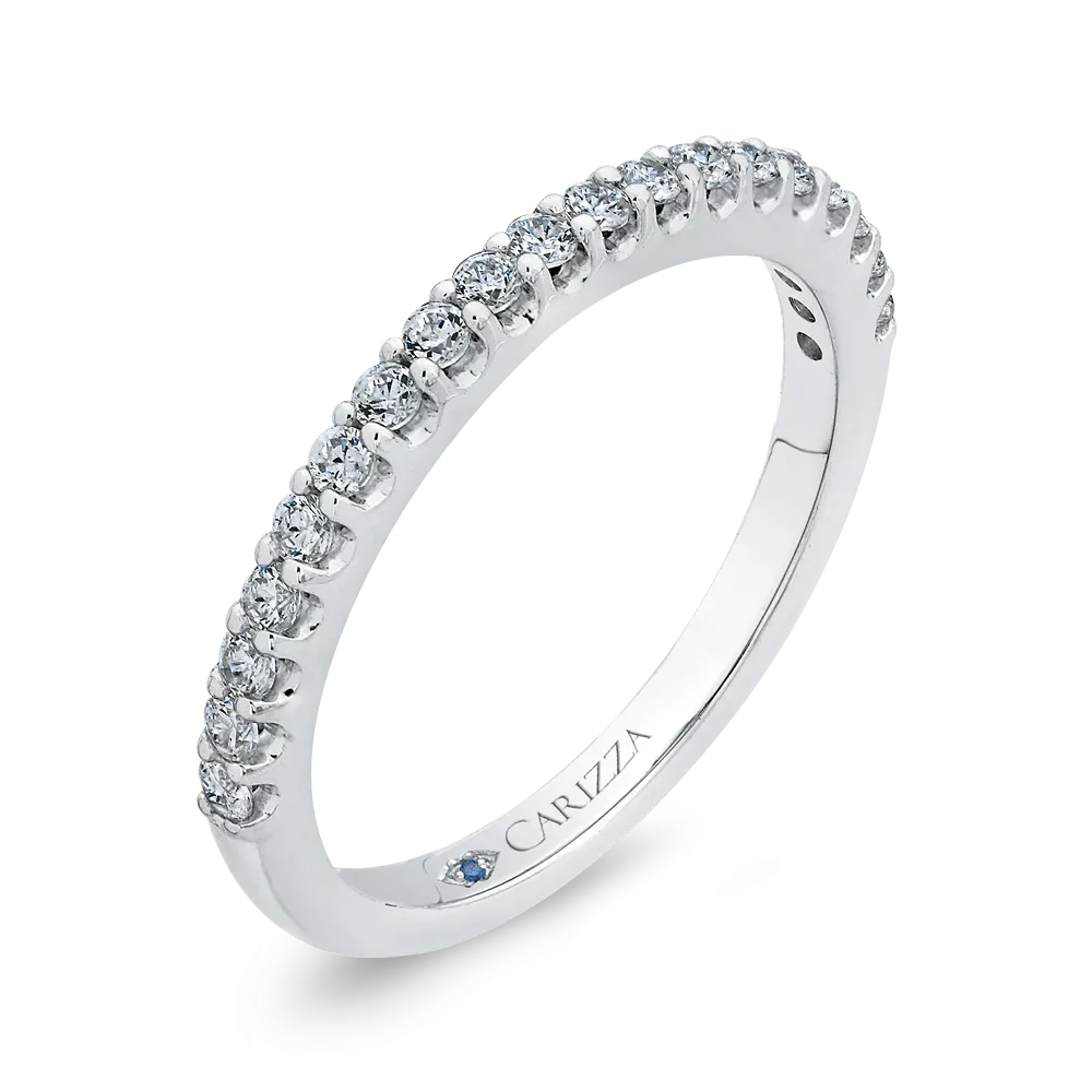 14K White Gold Round Diamond Wedding Band