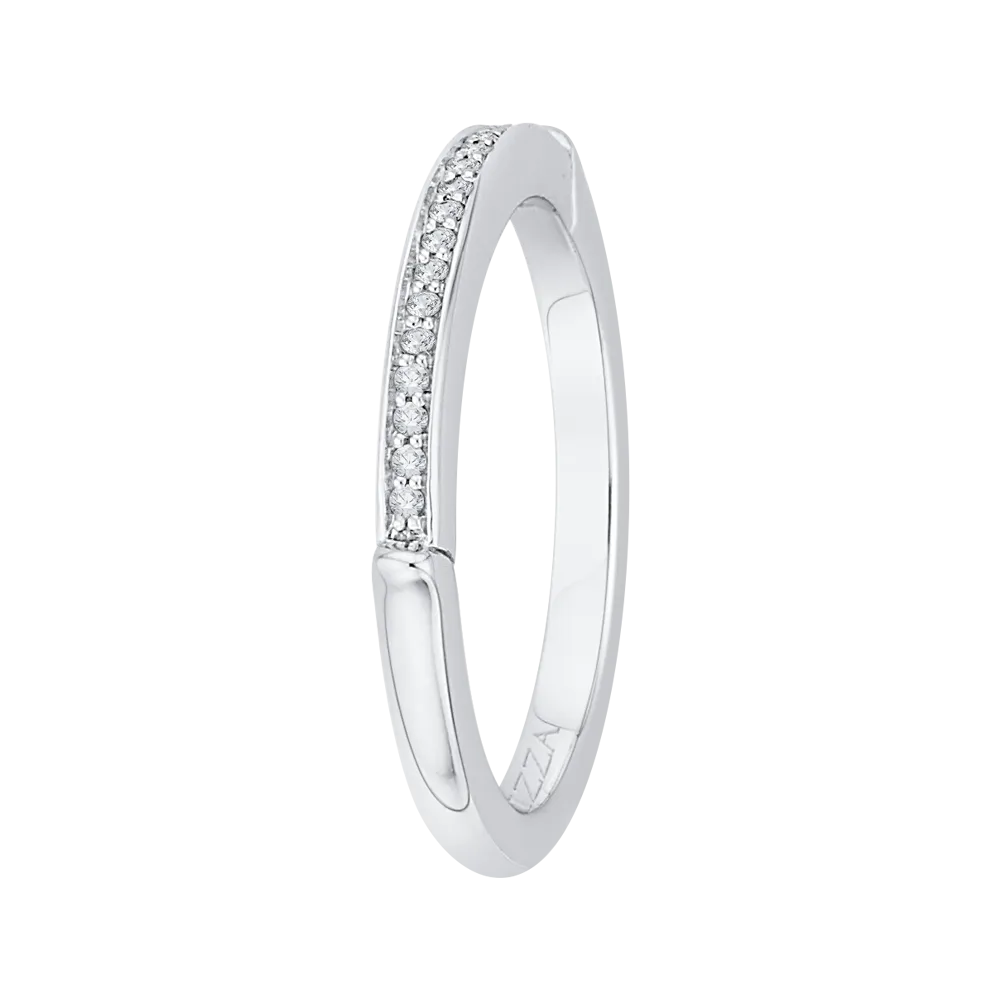 14K White Gold Round Diamond Wedding Band