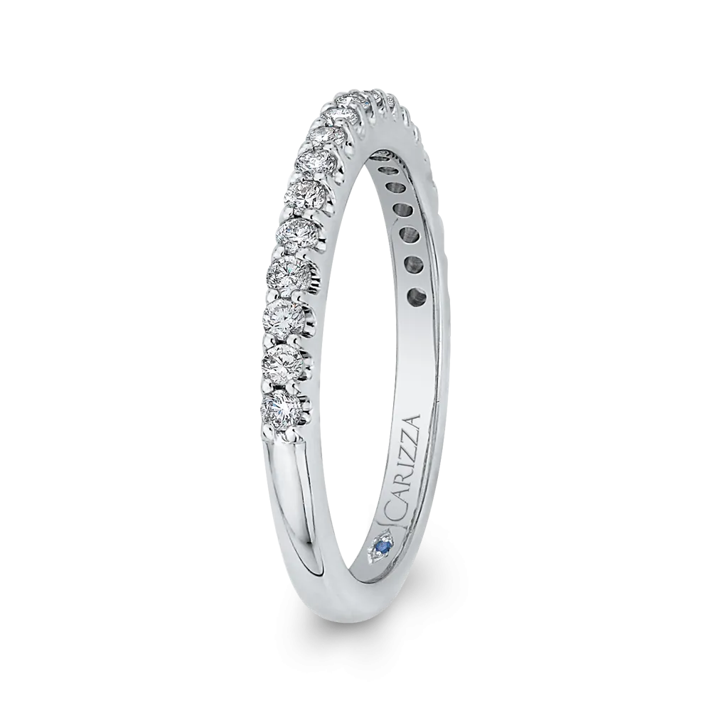 14K White Gold Round Diamond Wedding Band