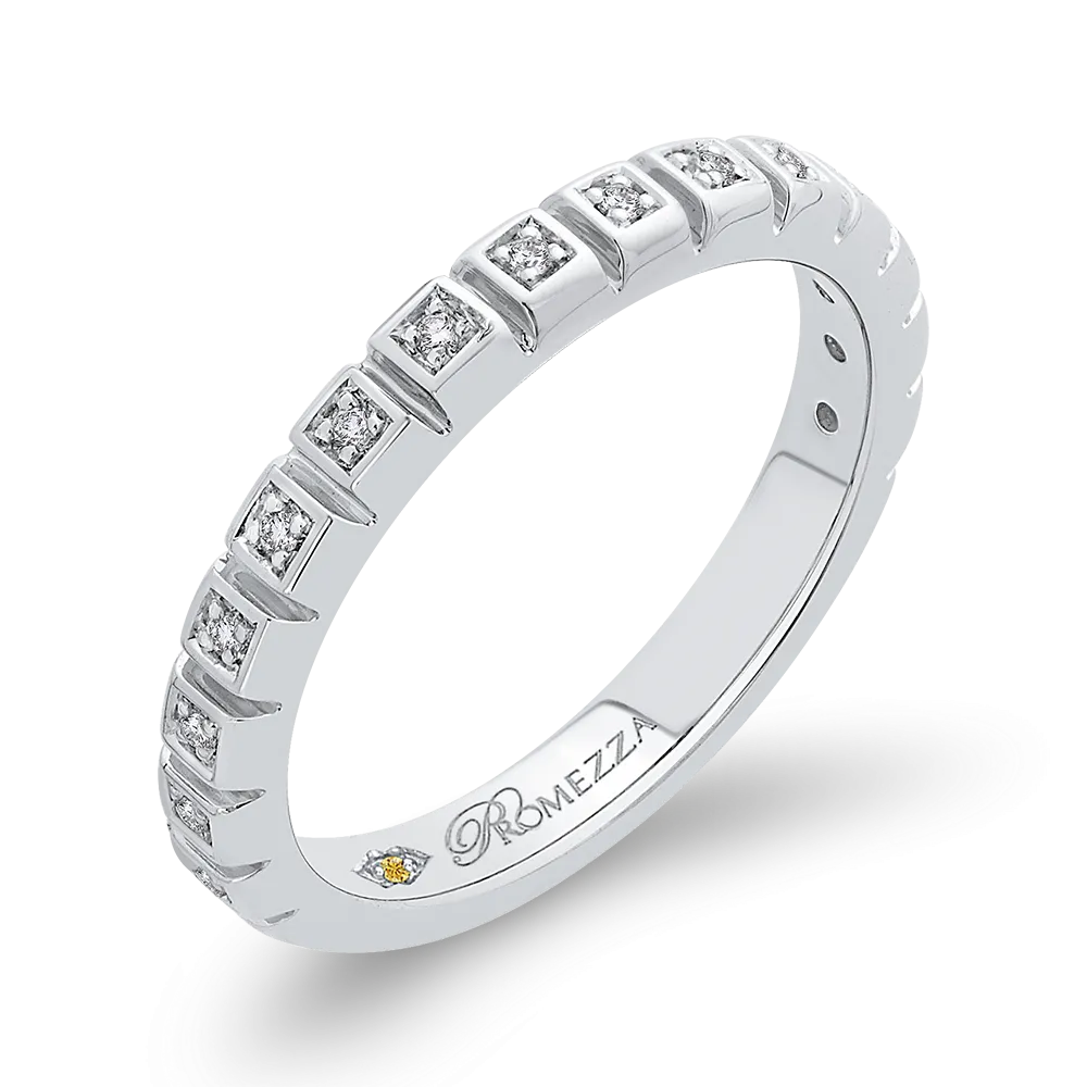 14K White Gold Round Diamond Wedding Band