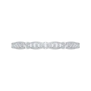 14K White Gold Round Diamond Wedding Band