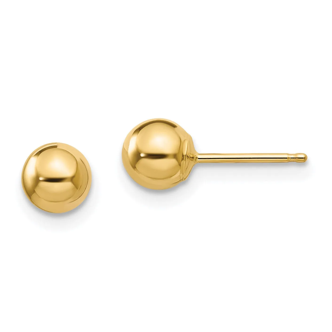 14KT Yellow Gold 5MM Ball Stud Earrings