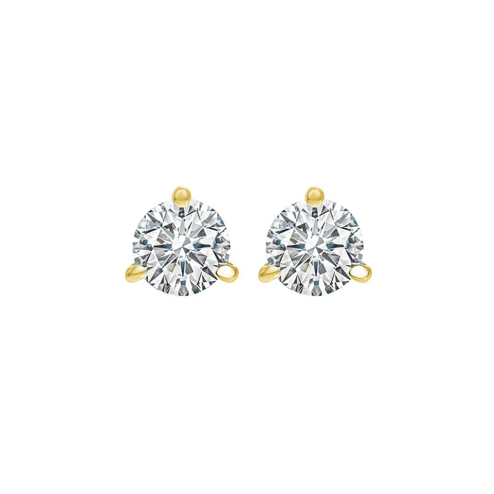 14KT Yellow Gold & Diamond Round Stud Earrings  - 1/2 ctw