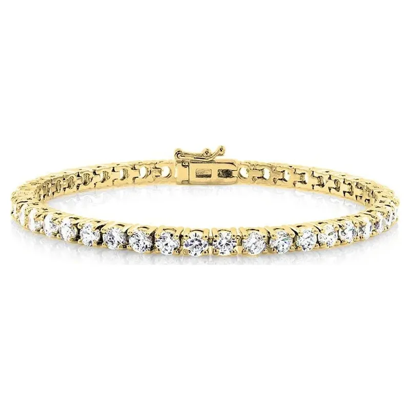 18k Gold Plated Silver Tennis Bracelet with CZ Crystals