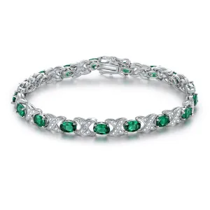 18K White Gold Plated Color Crystal Tennis Bracelet