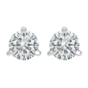 18KT White Gold & Diamond Classic Book Round Stud Earrings  - 2 ctw