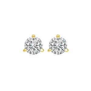 18KT Yellow Gold & Diamond Round Stud Earrings  - 1/2 ctw