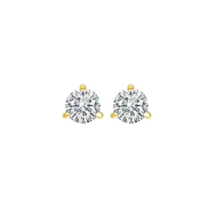 18KT Yellow Gold & Diamond Round Stud Earrings  - 1/4 ctw