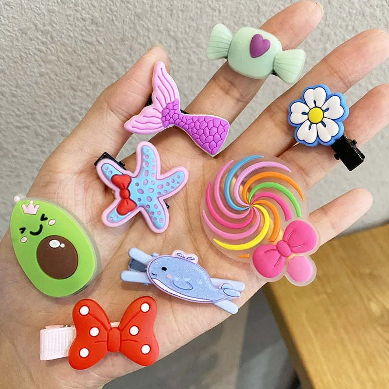 1Set New Girls Cute Cartoon Flower Geometric Hairpins Sweet Headband Hair Ornament Barrettes Hair Clips Fashion Hair Accessories