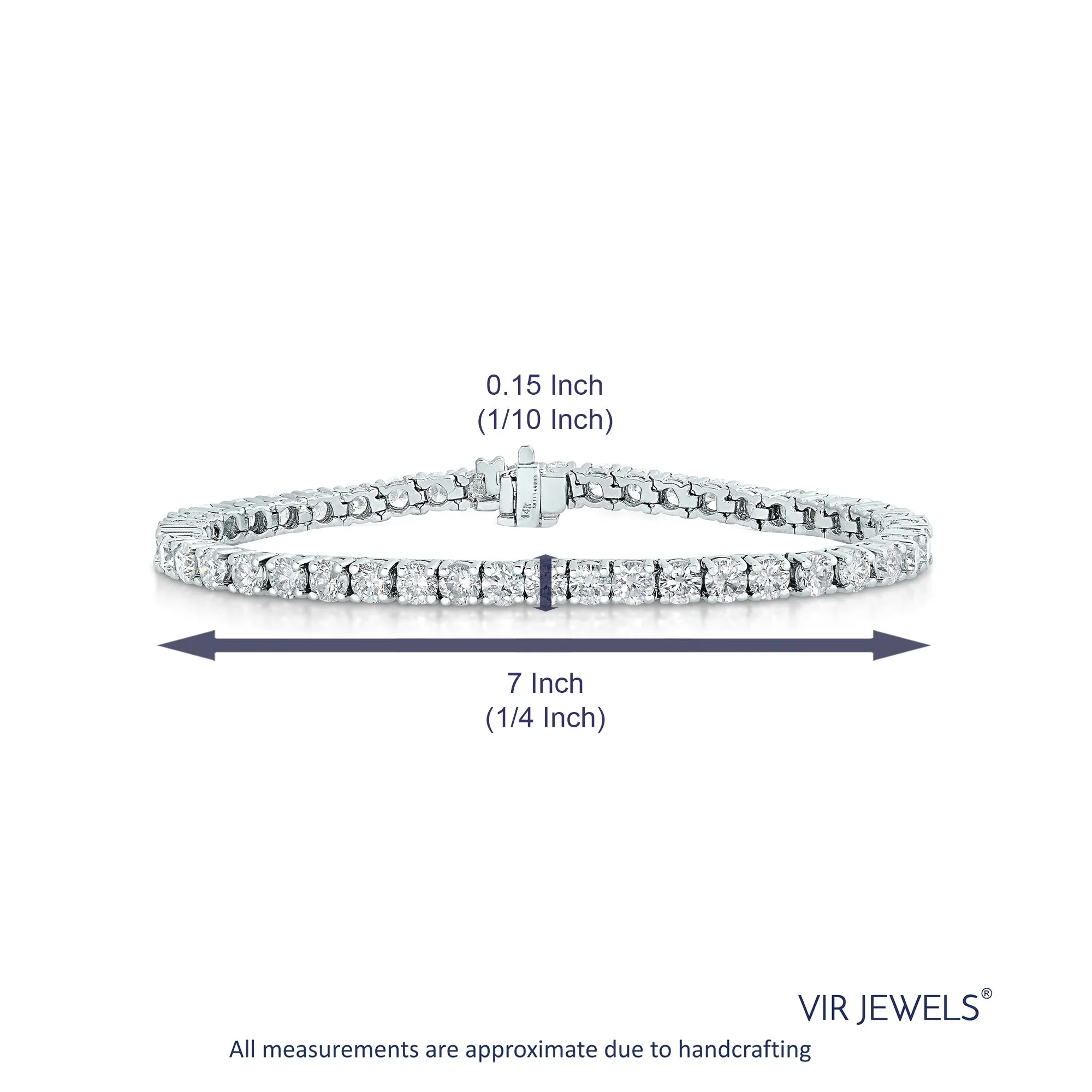 2 cttw Diamond Round Tennis Bracelets in 14K White Gold