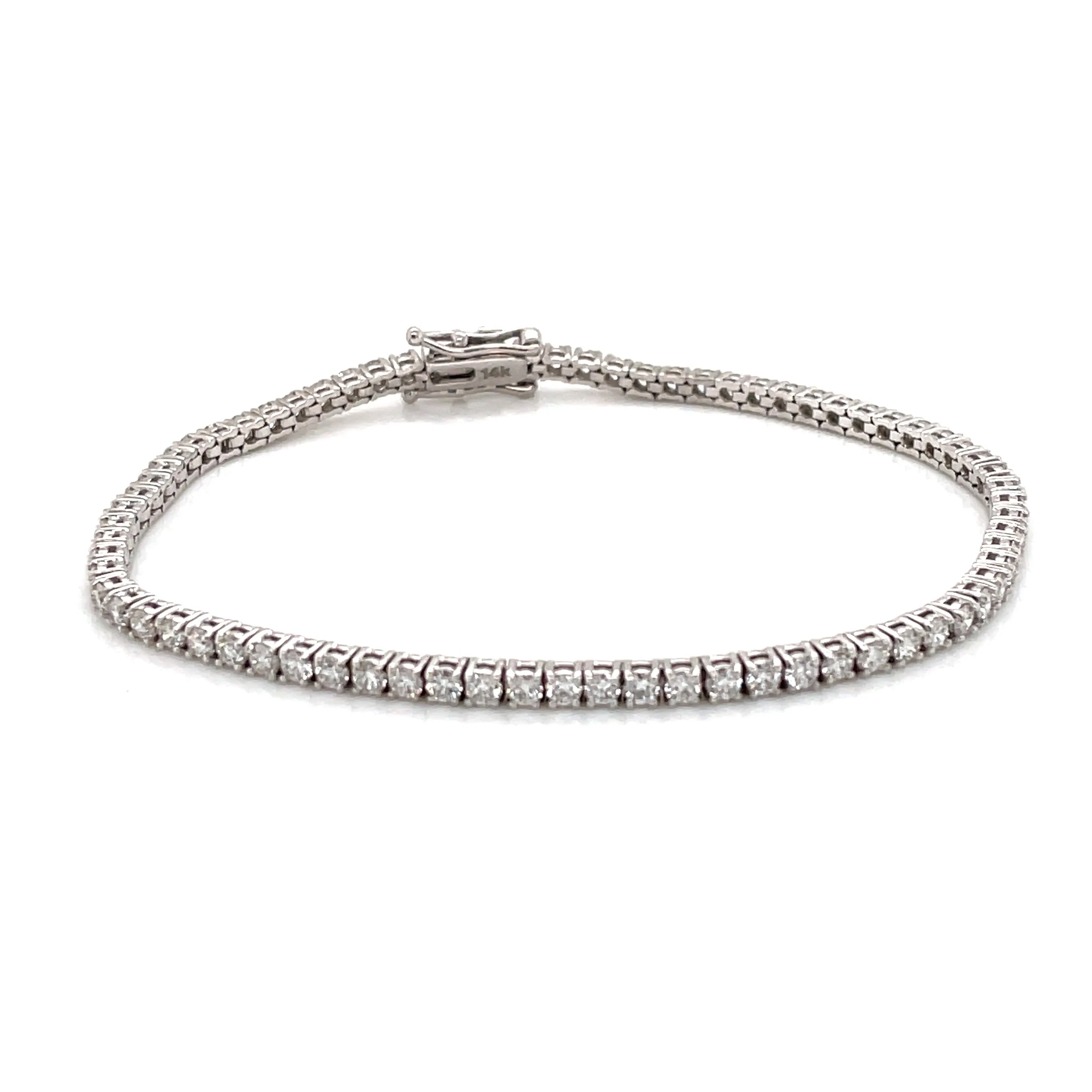 3.31CTW 14k White Gold Diamond Tennis Bracelet