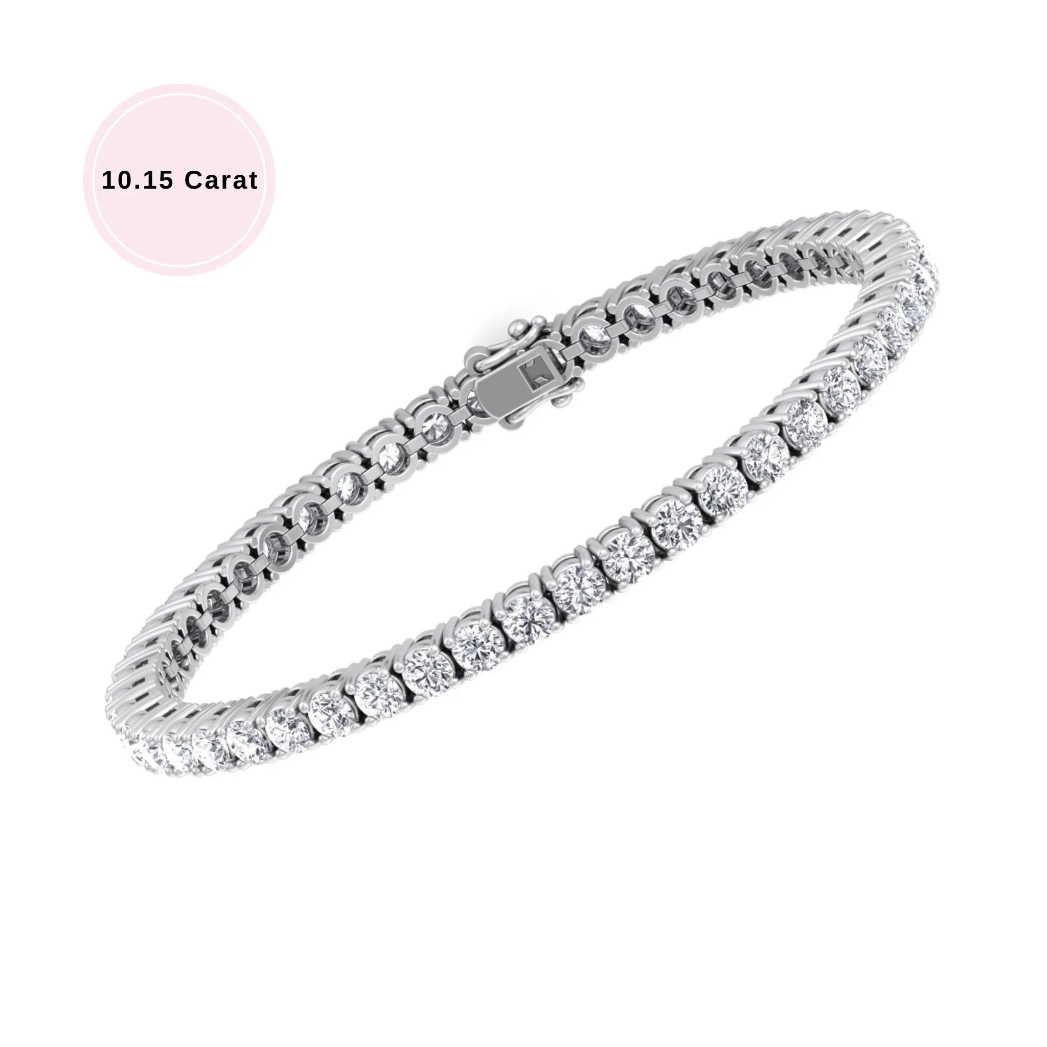 4 Prong Natural Diamond Tennis Bracelet ( Square Box Setting ) 18K Solid Gold