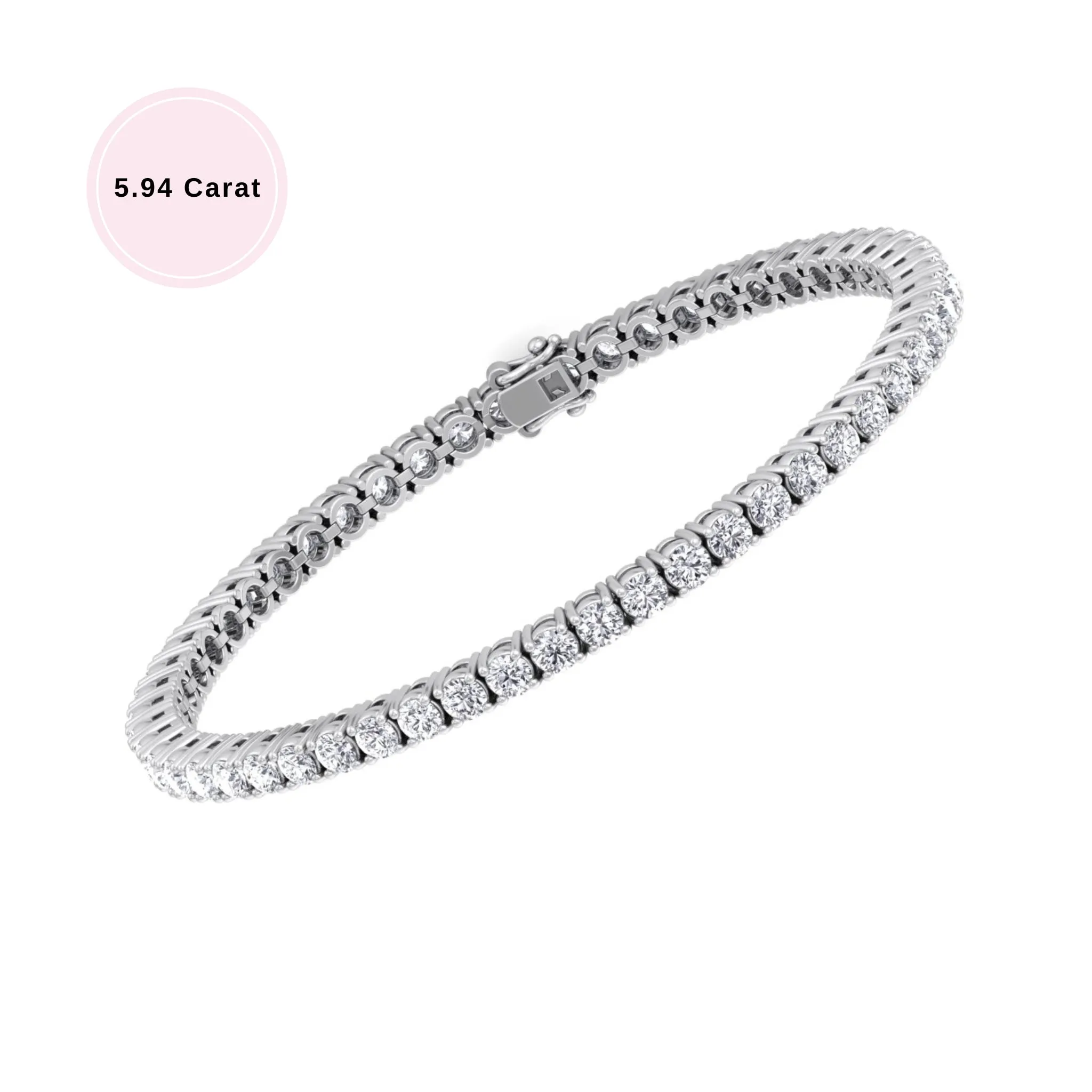 4 Prong Natural Diamond Tennis Bracelet ( Square Box Setting ) 18K Solid Gold