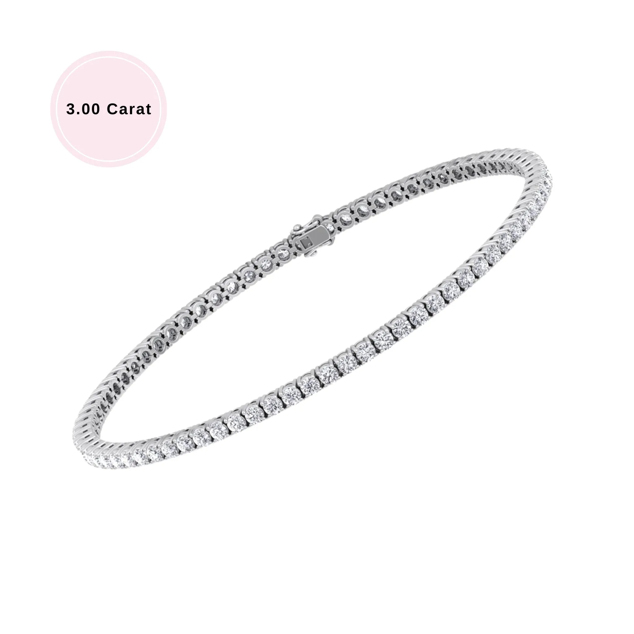 4 Prong Natural Diamond Tennis Bracelet ( Square Box Setting ) 18K Solid Gold