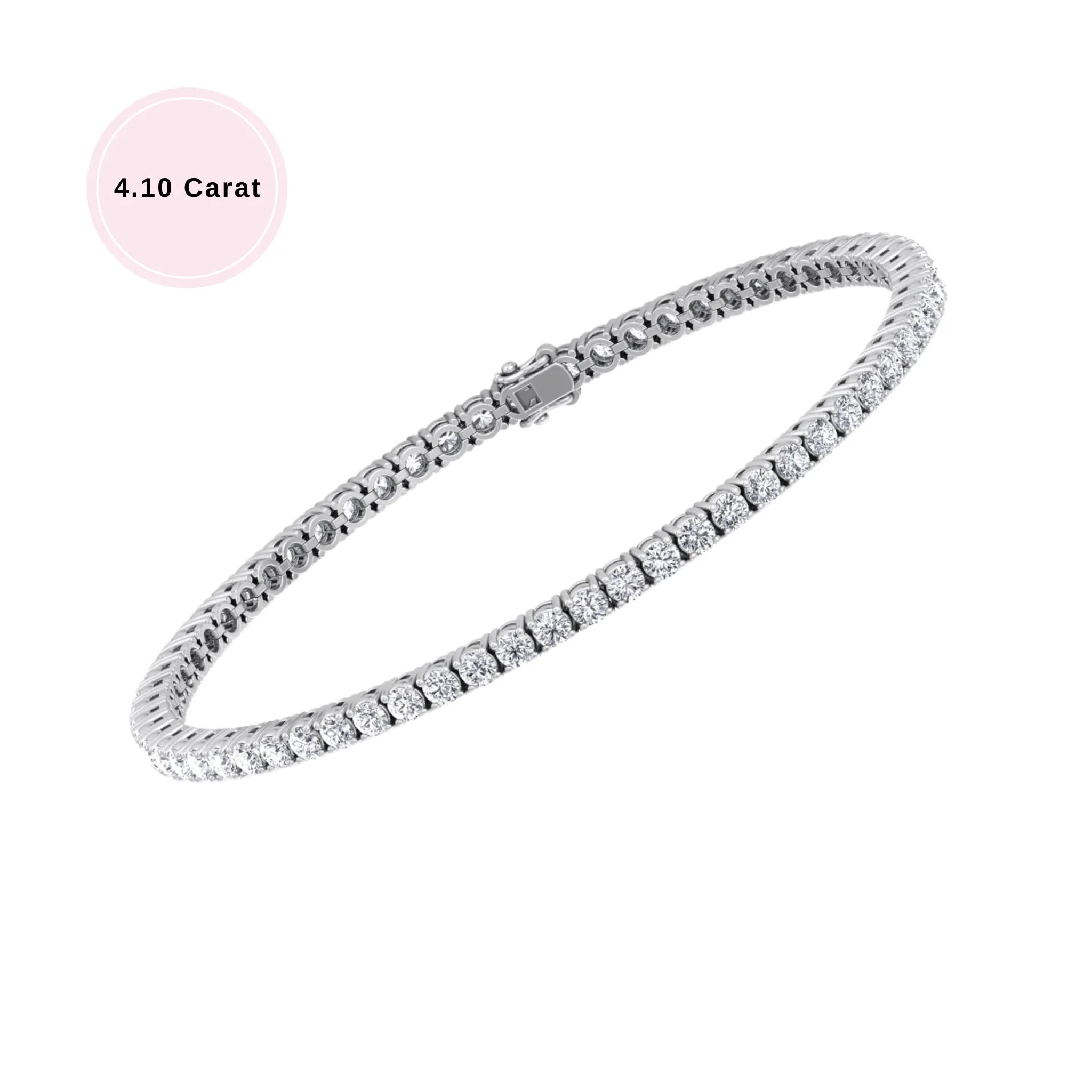 4 Prong Natural Diamond Tennis Bracelet ( Square Box Setting ) 18K Solid Gold