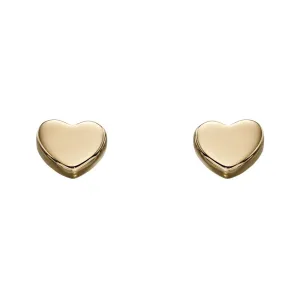 9ct Yellow Gold Heart Stud Earrings GE2179