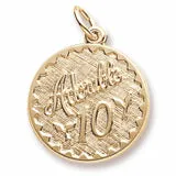 Adorable 10 Charm in Yellow Gold Plated