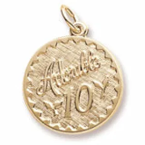 Adorable 10 Charm in Yellow Gold Plated