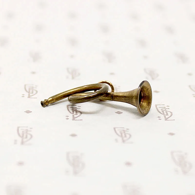 Adorable Little Brass Horn Charm