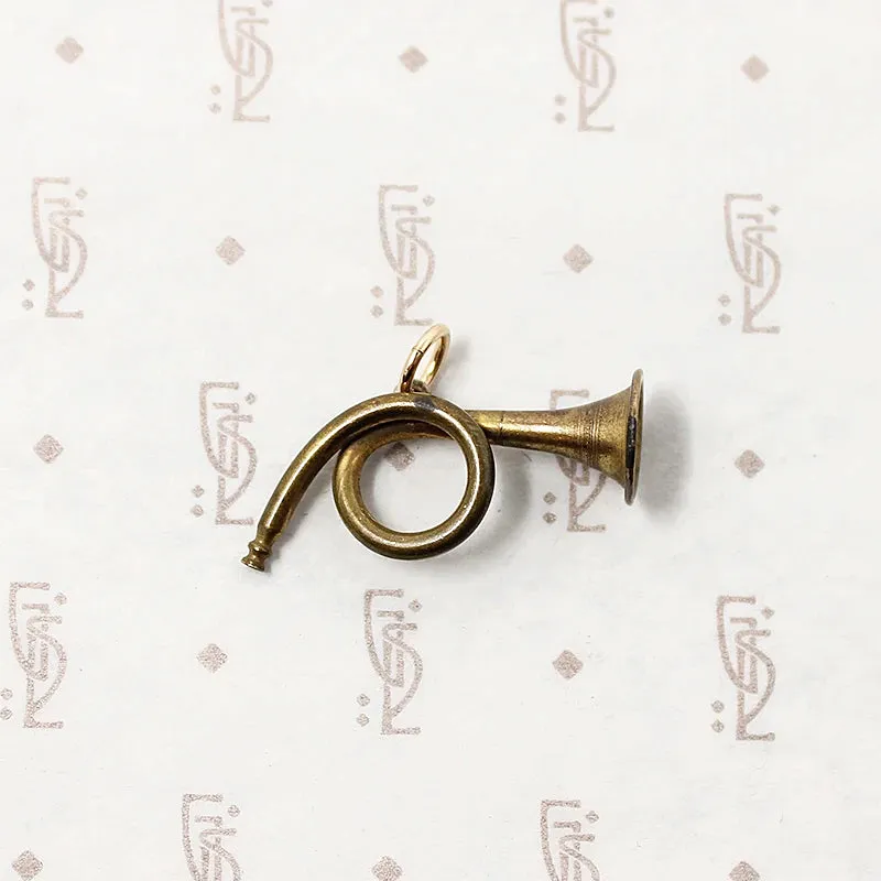 Adorable Little Brass Horn Charm