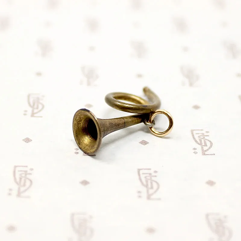 Adorable Little Brass Horn Charm