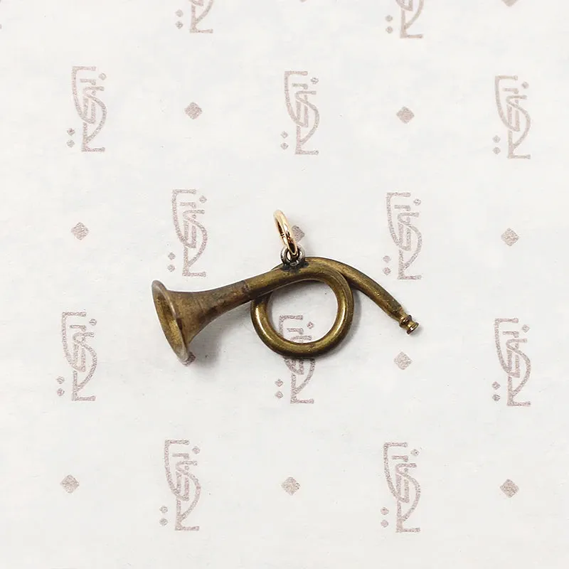 Adorable Little Brass Horn Charm