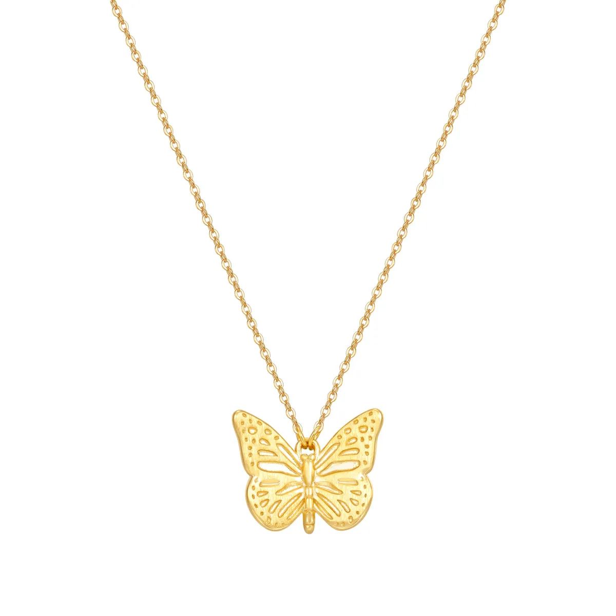 Butterfly Pendant Necklace Sterling Silver Gold