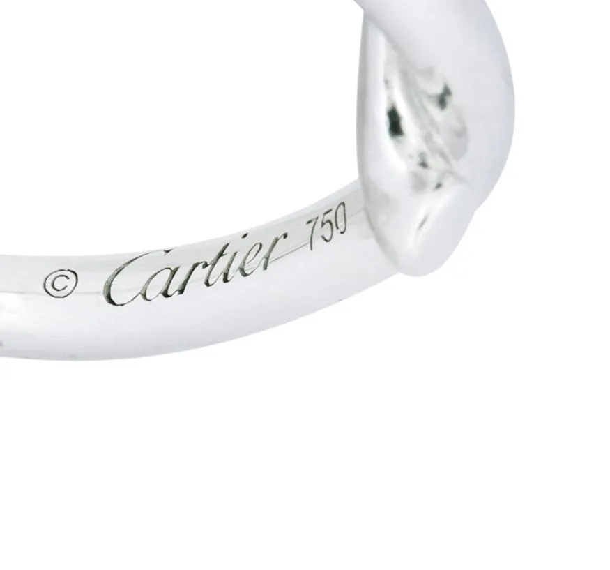 Cartier 18 Karat White Gold French Entrelaces Twisted Knot Ring