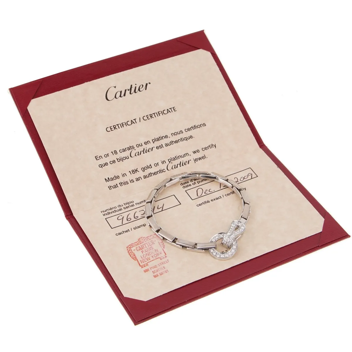 Cartier Agrafe Diamond White Gold Bracelet