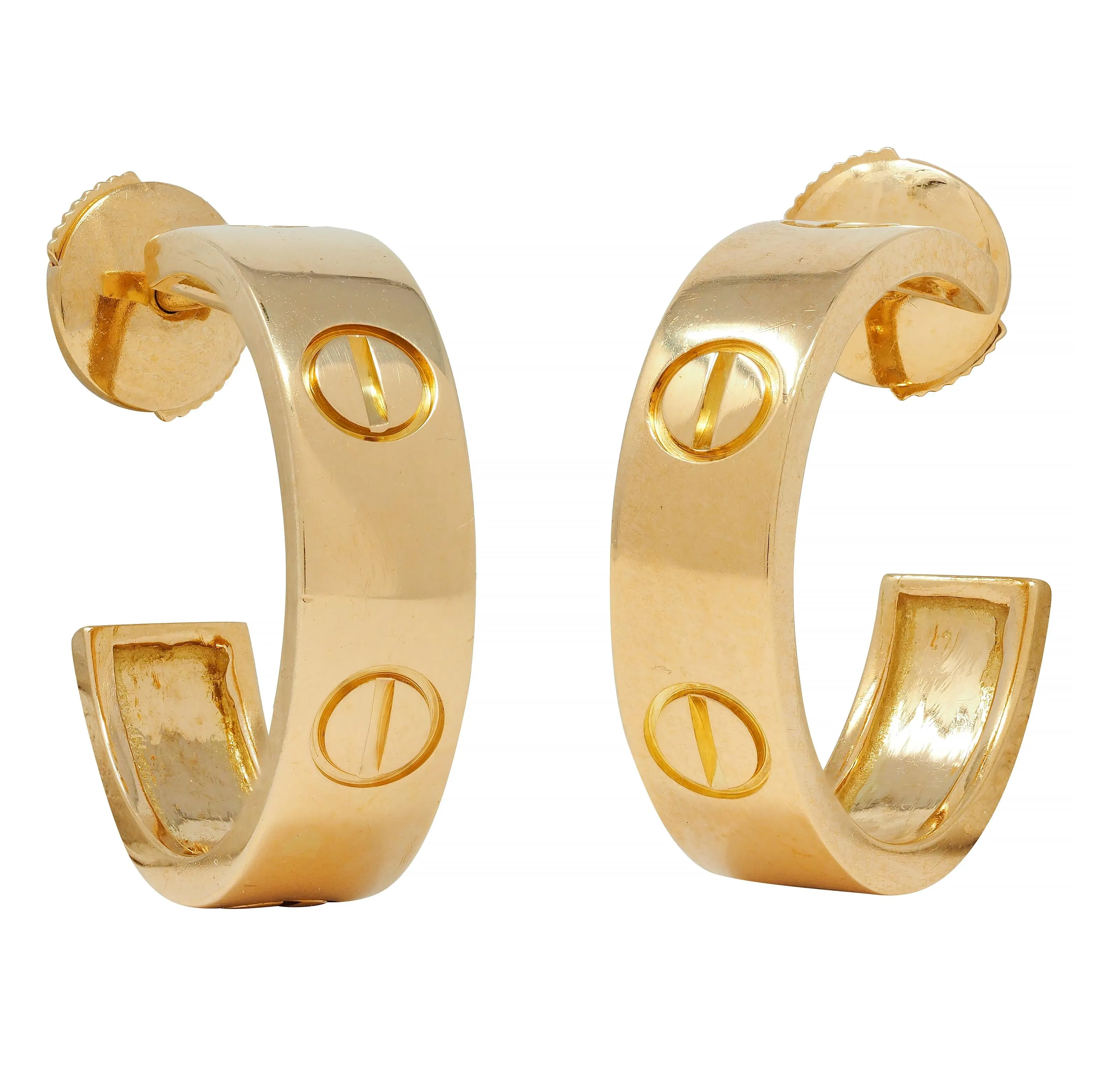 Cartier Contemporary 18 Karat Yellow Gold Love Hoop Earrings