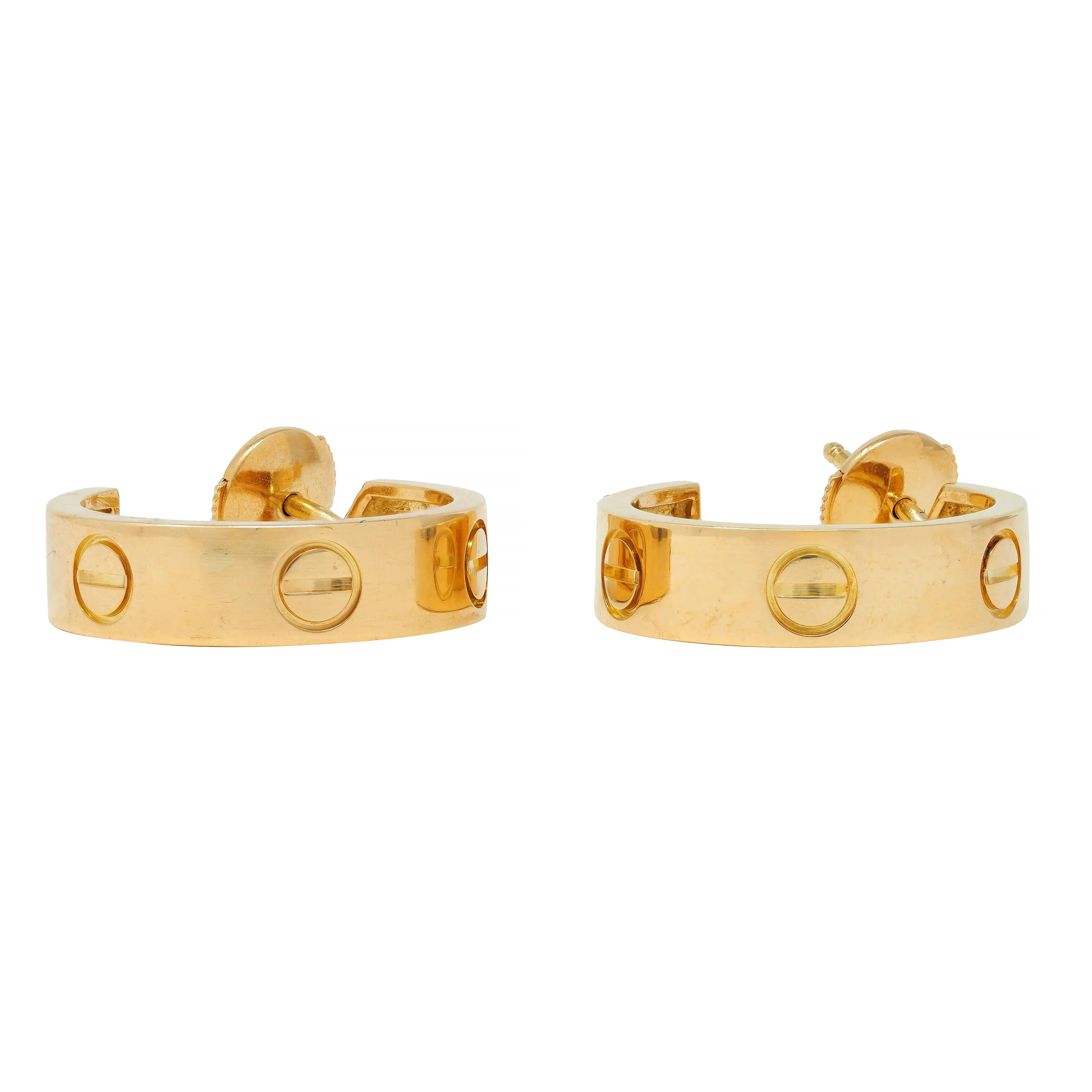 Cartier Contemporary 18 Karat Yellow Gold Love Hoop Earrings