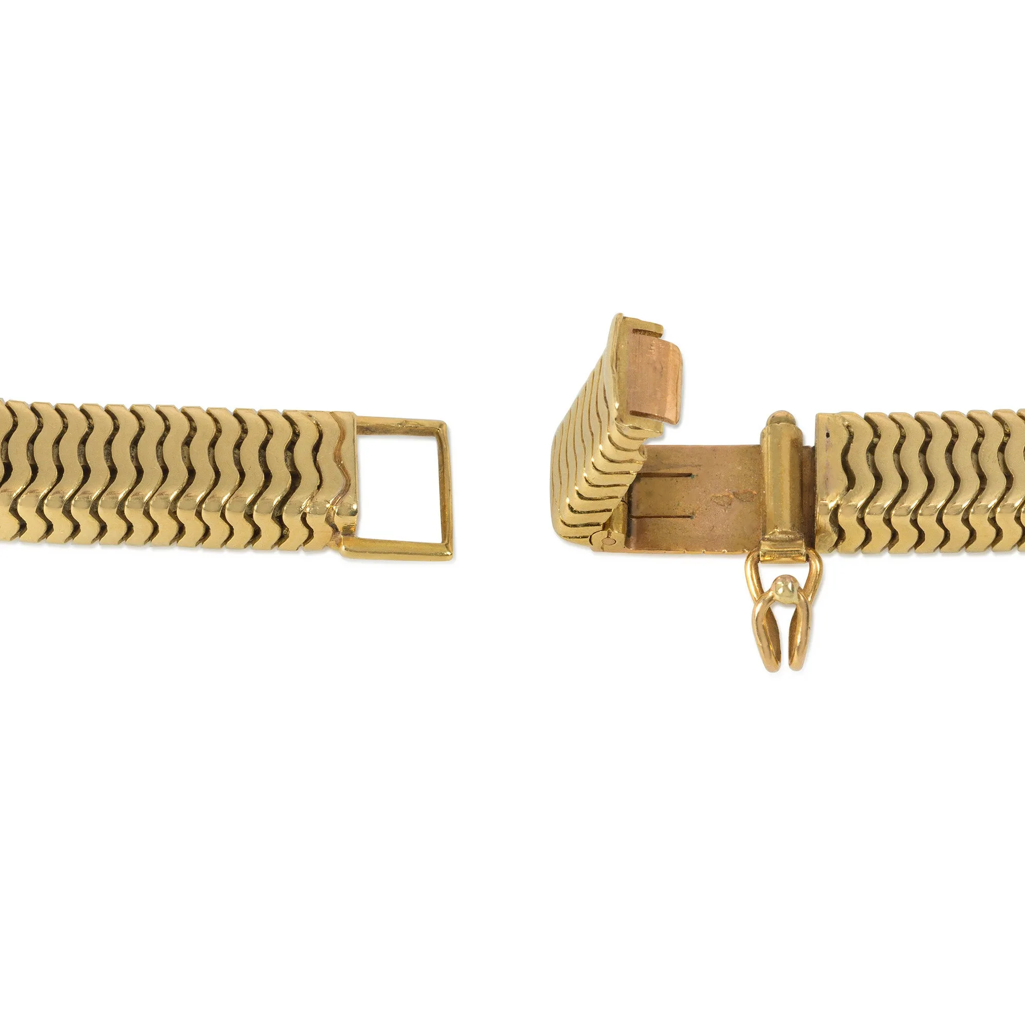 Cartier, France Retro gold box-chain watch bracelet