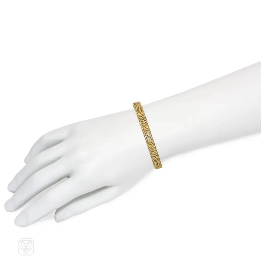 Cartier, France Retro gold box-chain watch bracelet