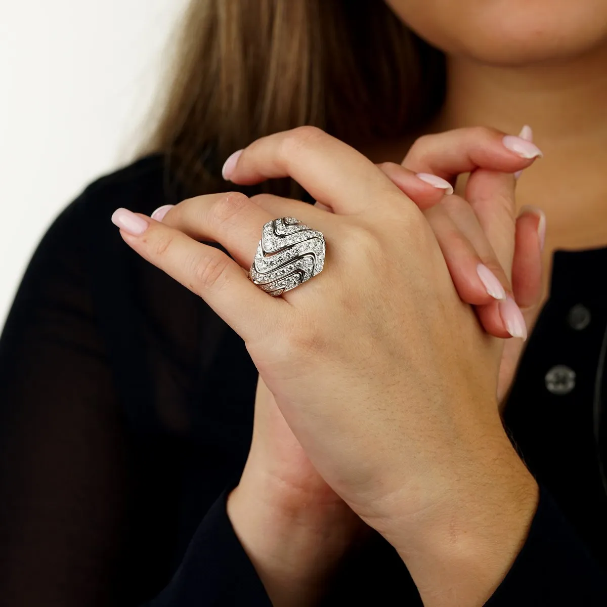 Cartier High Jewelry Pave Diamond Cocktail White Gold Ring