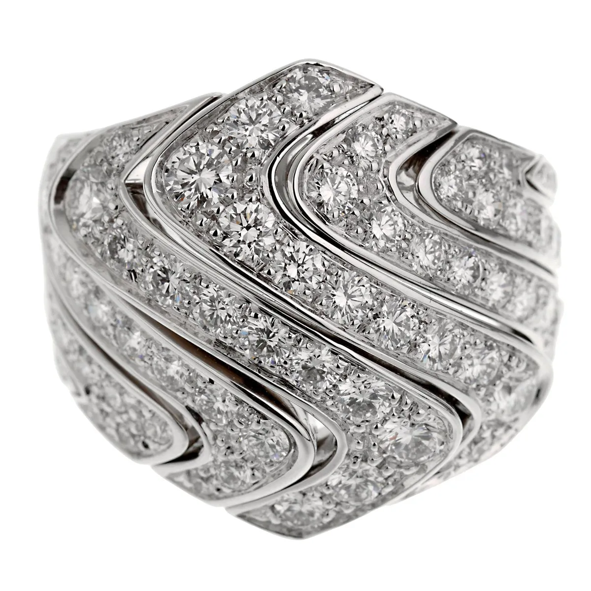 Cartier High Jewelry Pave Diamond Cocktail White Gold Ring