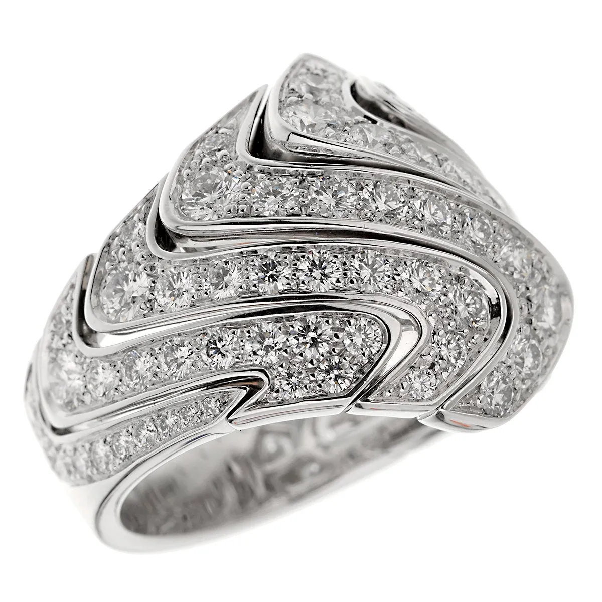 Cartier High Jewelry Pave Diamond Cocktail White Gold Ring